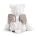 White plush toy with brown wings on a white background