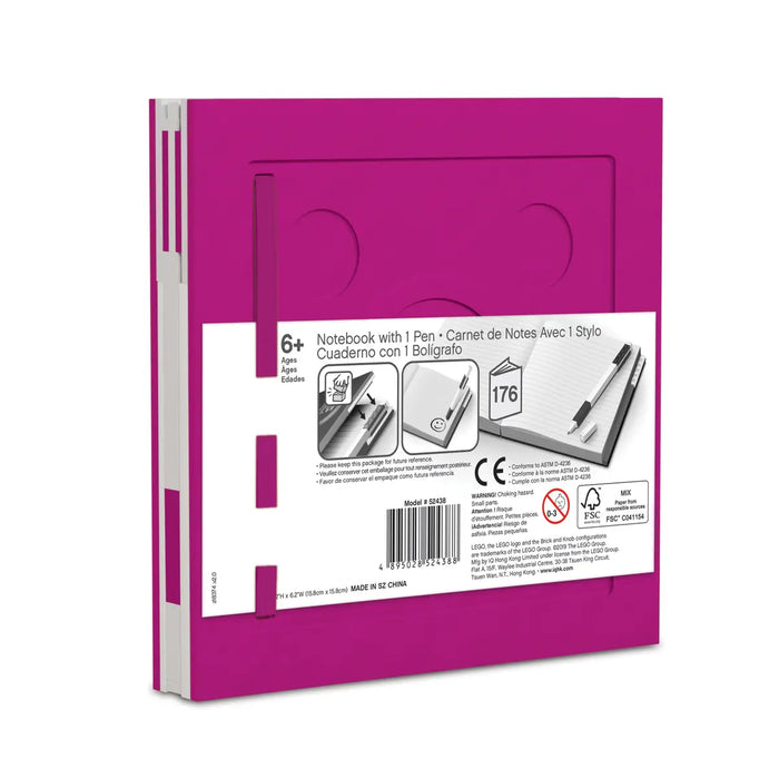 LEGO® Iconic Locking Notebook with Gel Pen - Violet