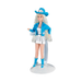 Toy doll with blue outfit and cowboy hat on a white background