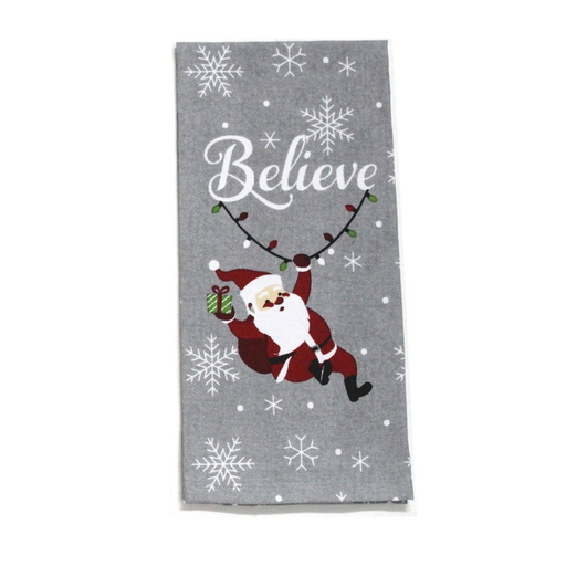 Christmas Flour Sack Tea Towels Santa believe