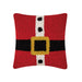 Santa Belt Hooked Wool Throw Pillow