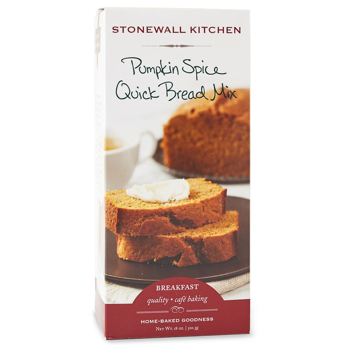 Box of Stonewall Kitchen Pumpkin Spice Quick Bread Mix on a white background