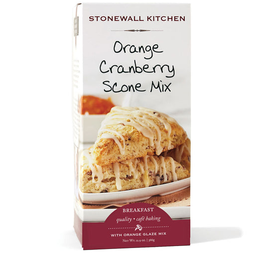 Box of Stonewall Kitchen Orange Cranberry Scone Mix on a white background
