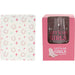 Pink packaging with 'Let's Go Girls' text and horse shoe pattern on a white background