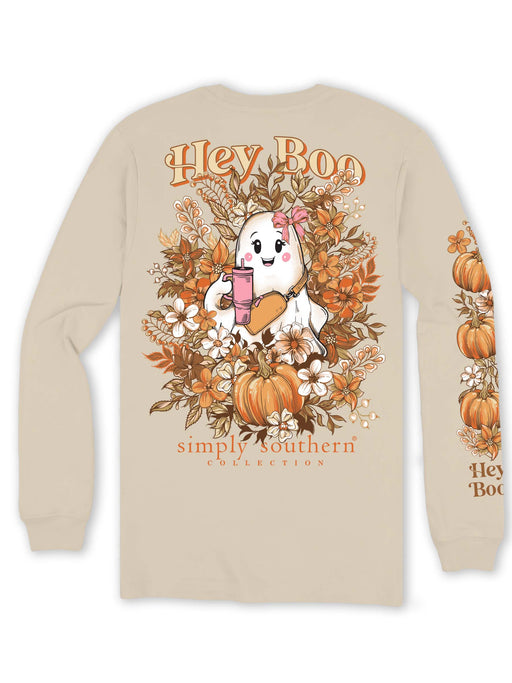 Simply Southern Long Sleeve Hey Boo in Whisper Tan