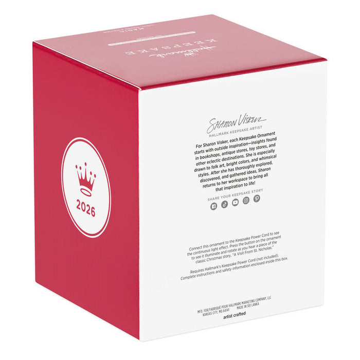Red and white box with a logo and text on a white background