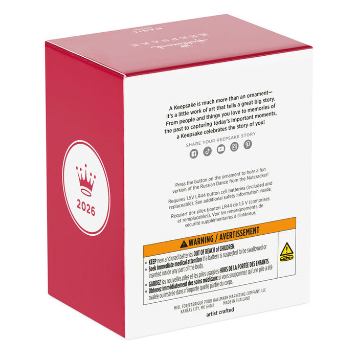 Red and white box with a logo and text on a white background