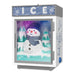 Decorative ice freezer with a snowman in a winter scene on a white background