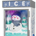 Ice freezer with a snowman design and 'ICE' text on top