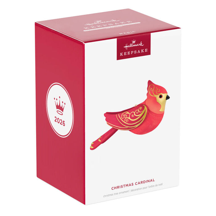 Hallmark Christmas Cardinal ornament packaging on a white background