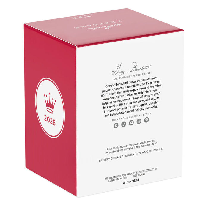 Red and white box with a crown logo and text on a white background