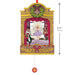 Decorative ornament with Nutcracker scene with dimensions indicated.