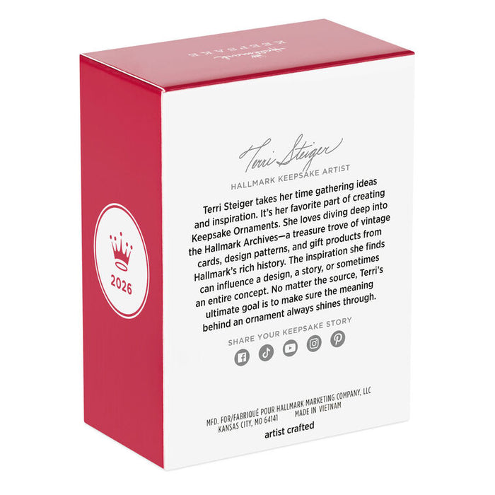 Hallmark Keepsake Ornament box with text and branding on a white background