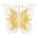 Butterfly-shaped decorative ornament with gold and white design on a white background