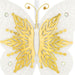 White and gold butterfly design on a white background