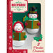 Two snowman ornaments in a vintage Hallmark packaging with a red and green design.