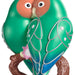Colorful birds figurine on a branch with a white background