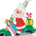 Decorative ornament of Santa Claus on a motorcycle with candy and gifts.