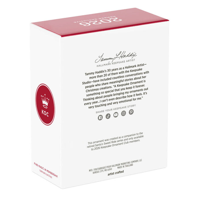 Hallmark Keepsake Ornament box with text and KOC logo on a white background