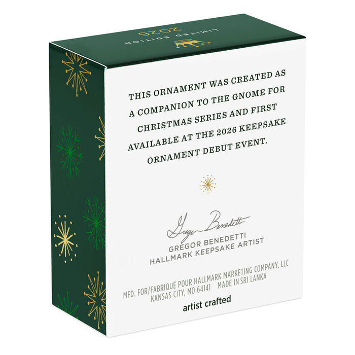 Hallmark Keepsake Ornament packaging with green and white design