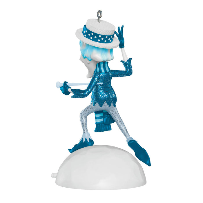 Blue and white character figurine on a white background
