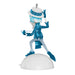 Blue and white character figurine on a white background