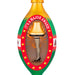 Christmas ornament with a decorative leg lamp with a festive border on a white background