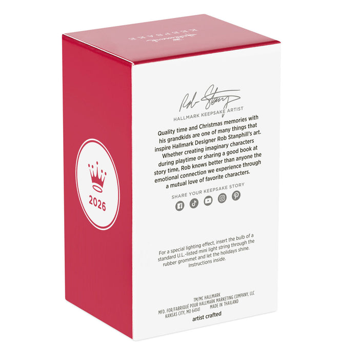 Hallmark Keepsake Christmas ornament packaging with red and white design.