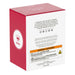 Red and white box with text and a logo on a white background