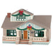 Christmas-themed house ornament with decorative elements on a white background
