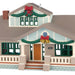 Decorative model of a house with Christmas decorations on a white background