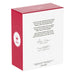 Red and white box with text and a logo on a white background