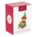 Hallmark Keepsake Christmas ornament packaging with elf figure on a white background