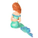 Mermaid figurine with green tail and red hair on a white background