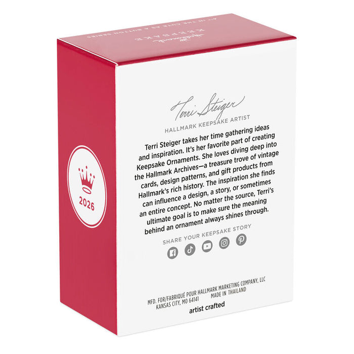 Hallmark Keepsake Ornament box with text and branding on a white background