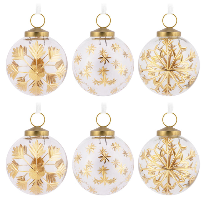 Signature Gold-Etched Glass Hallmark Ornaments