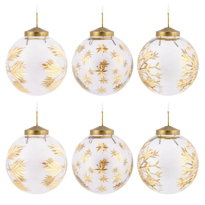 Signature Gold-Etched Glass Hallmark Ornaments