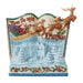 Decorative figurine with Santa Claus and reindeer, featuring 'Twas the night before Christmas text.