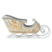 Decorative sleigh with reindeer design on a white background