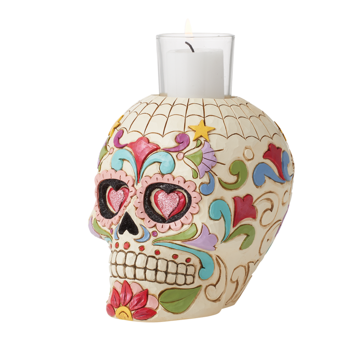 Day Of Dead Skull Candleholder by Jim Shore