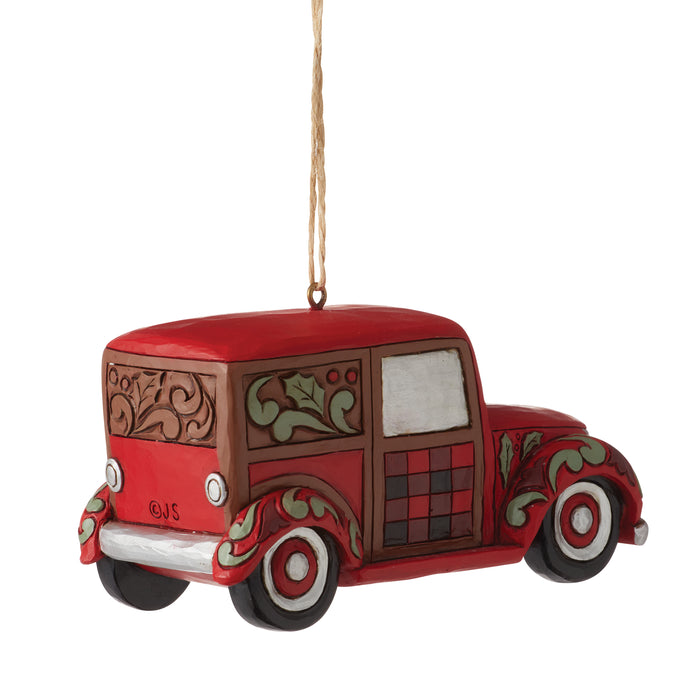 Highland Glen Santa Woody Wagon Ornament by Jim Shore