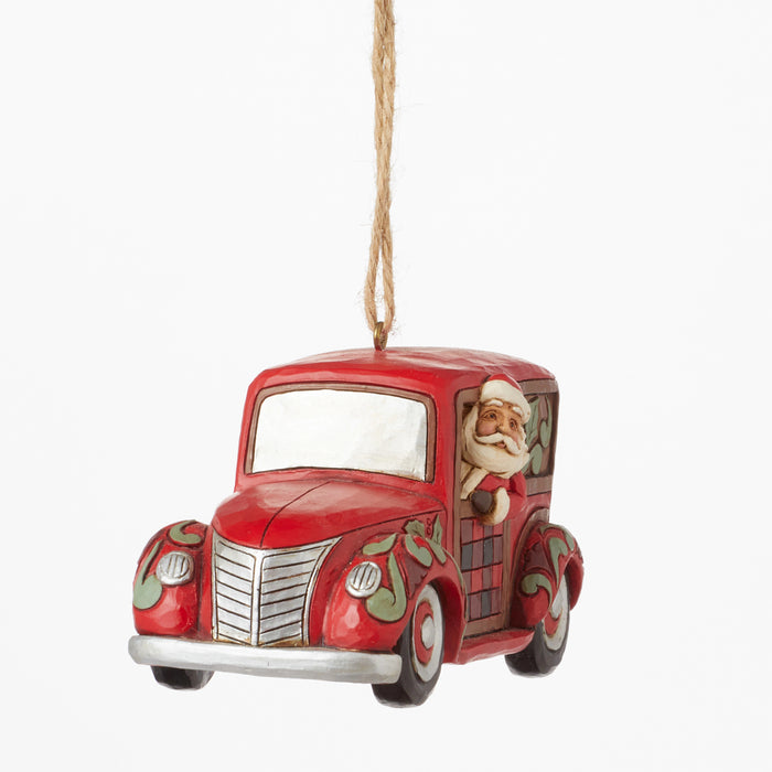 Highland Glen Santa Woody Wagon Ornament by Jim Shore