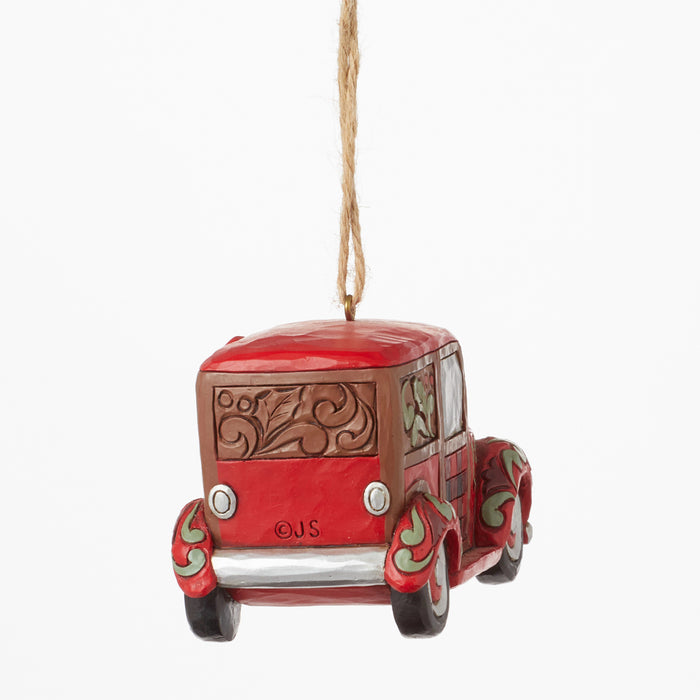 Highland Glen Santa Woody Wagon Ornament by Jim Shore