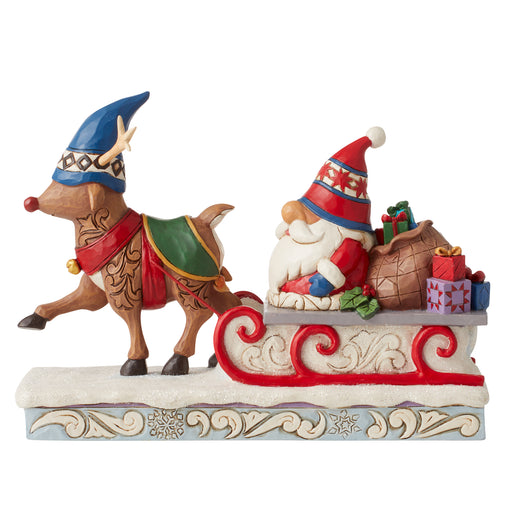Reindeer Pulling Gnome Sled by Jim Shore