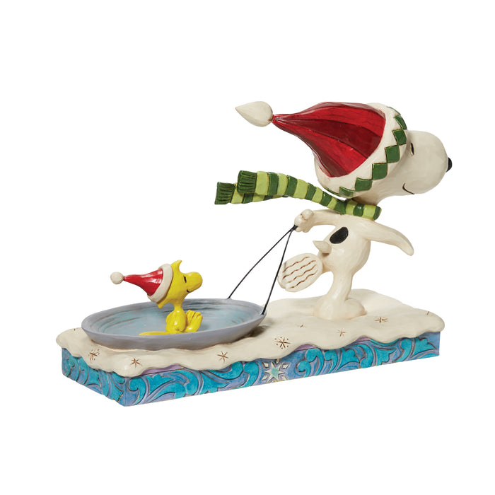 Peanuts Snoopy with Woodstock on Saucer by Jim Shore