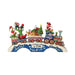 Decorative train with cartoon characters on a white background