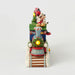 Decorative train with cartoon characters on a white background