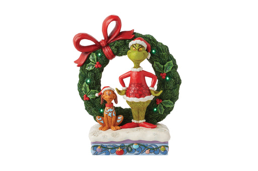Grinch & Max in Wreath by Jim Shore