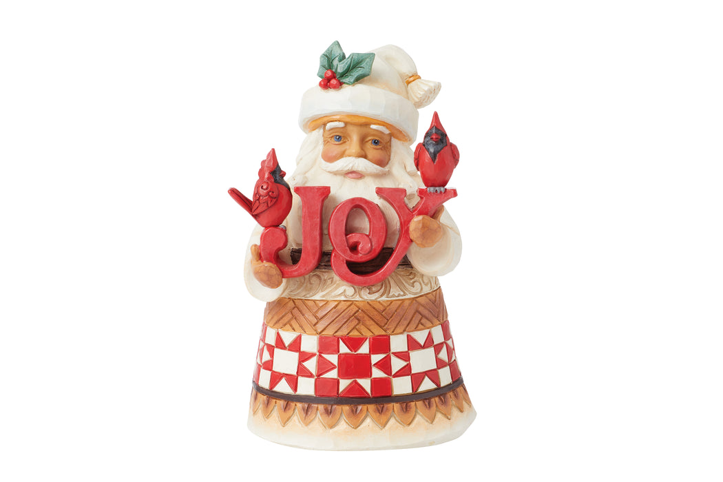 Pint Santa with JOY Sign Figurine by Jim Shore