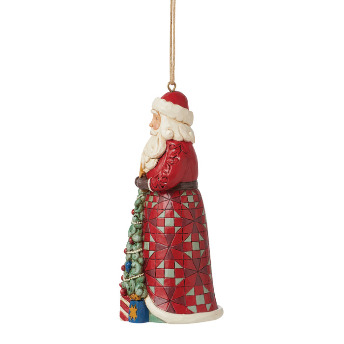 Santa with Tree in Skirt Ornament by Jim Shore